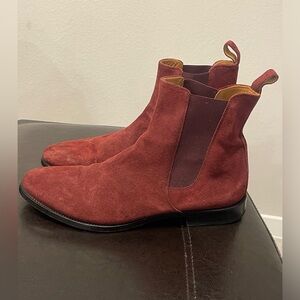 ORO  Los Angeles Suede Granada Chelsea Boot in Burgundy US 11